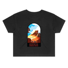 Load image into Gallery viewer, Premium Kimberley Region black women's crop tee