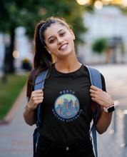 Load image into Gallery viewer, Perth skyline black short sleeve women's t-shirt