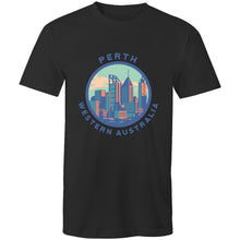 Load image into Gallery viewer, Perth skyline men's t-shirt black