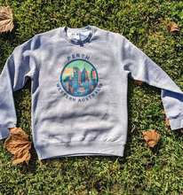 Load image into Gallery viewer, Perth skyline grey unisex crew sweater