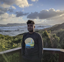 Load image into Gallery viewer, Rottnest Wadjemup charcoal unisex crew sweater
