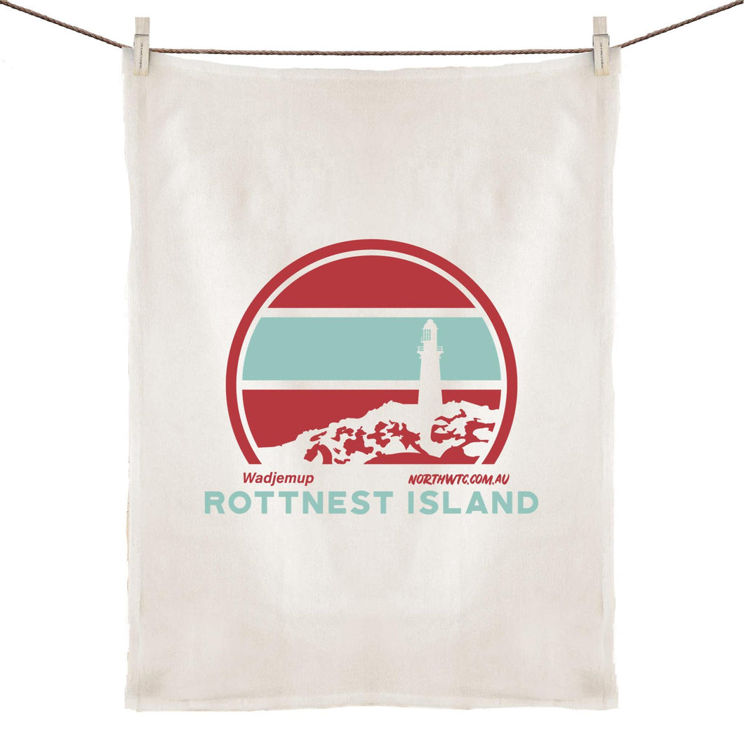 Linen tea towel Rottnest Wadjemup 50x70cm off-white
