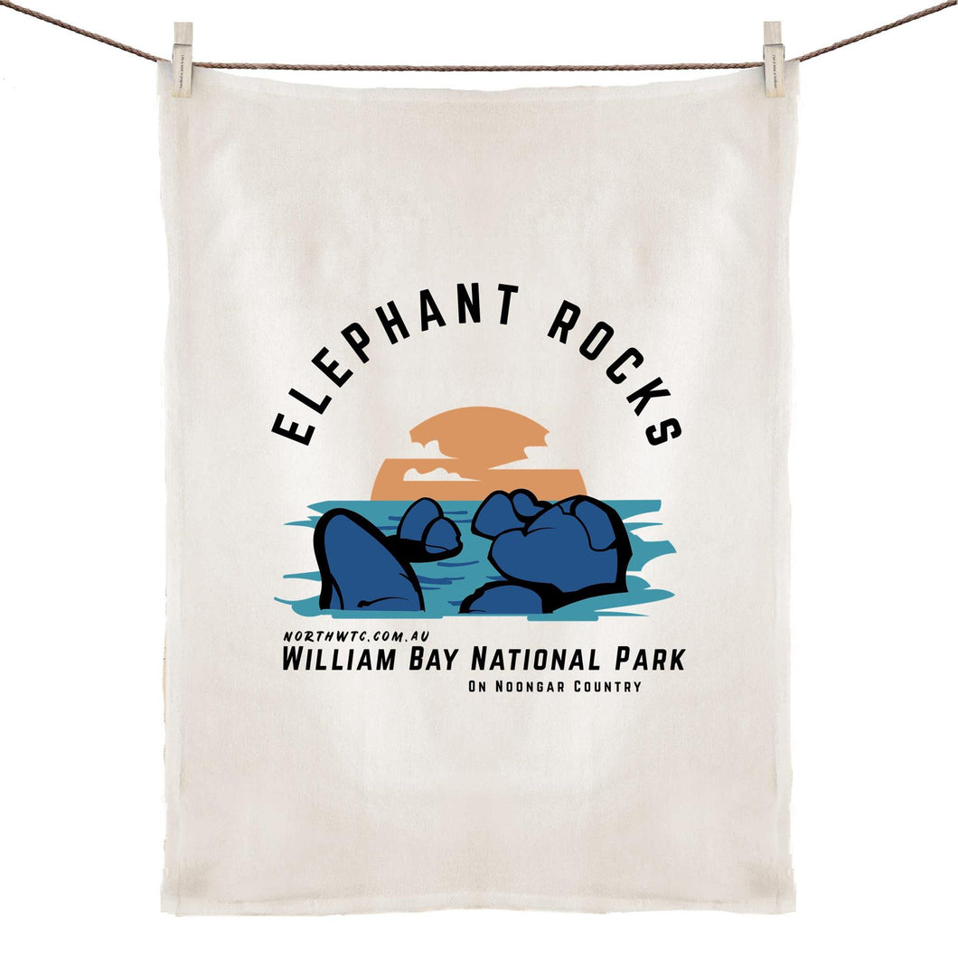 Linen tea towel William Bay National Park 50x70cm off-white