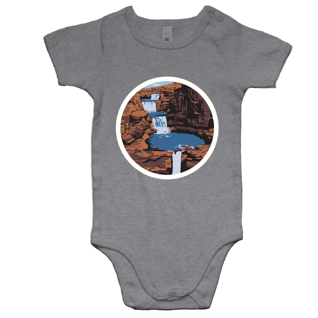 Mitchell Falls Kimberley grey baby onesie