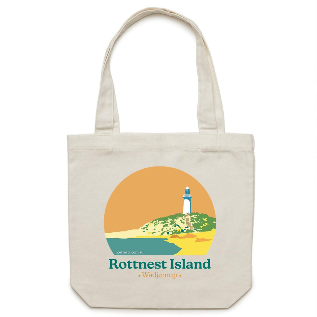 Carry bag Rottnest Wadjemup Lighthouse on 40cm cream tote