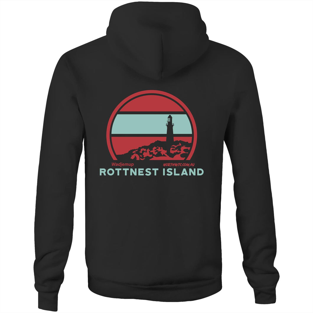 Rottnest Wadjemup black unisex pocket hoodie