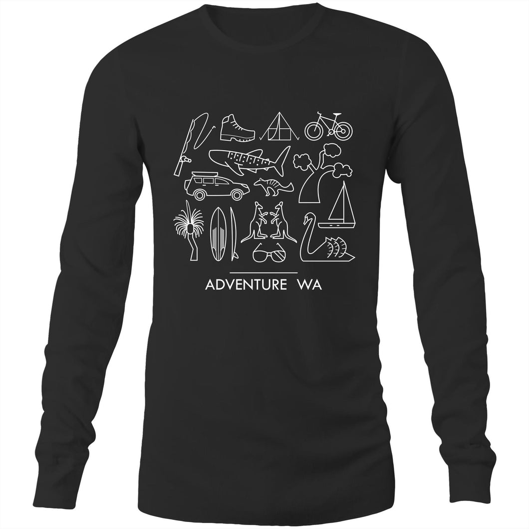Adventure WA black long sleeve men's t-shirt